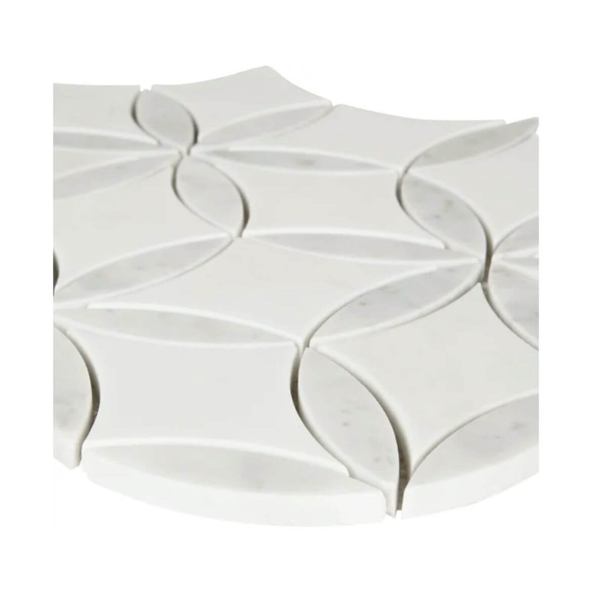 MSI Thassos White + Carrara White Daisy Mosaic - La Fleur Polished Mosaic - Hey Tiles