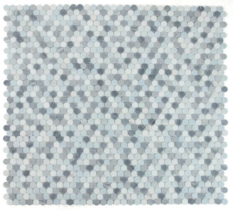 Penny Marble Deep Ocean 11 x 11.75 - Hey Tiles