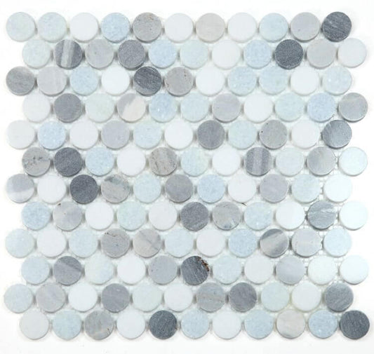 Penny Marble Deep Ocean 11 x 11.75 - Hey Tiles