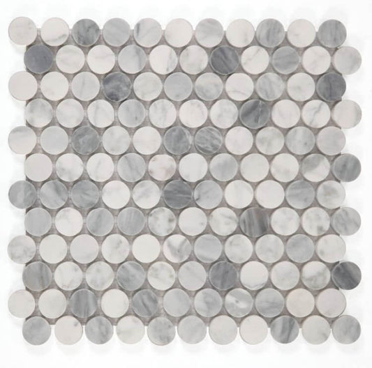 Penny Marble Dusk Honed 11 x 11.75 - Hey Tiles
