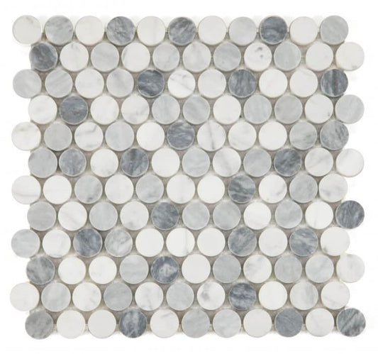 Penny Marble Dusk Polished 11 x 11.75 - Hey Tiles