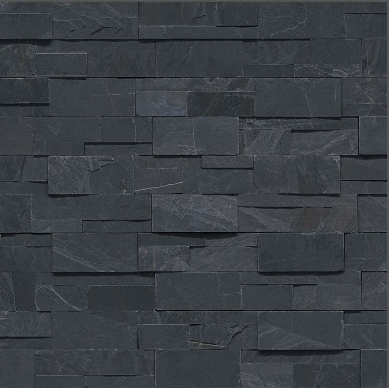 Premium Black XL Slate Splitface 9×24 Ledger Panel - Hey Tiles