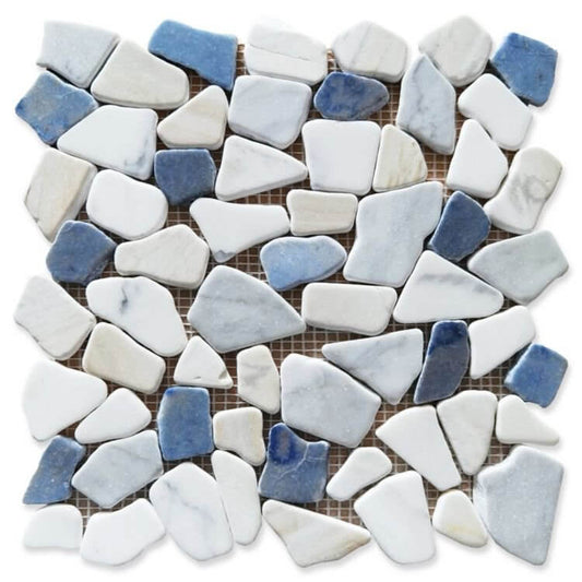 Royal Blue Sapphire Pebble Stone Mosaic 12 x 12 - Hey Tiles