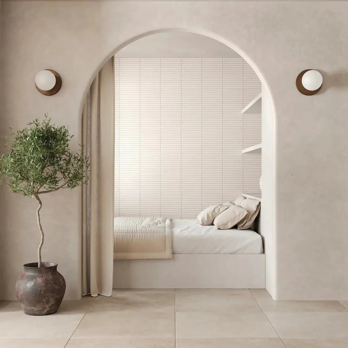 Sahara 1" x 12" Matte Porcelain Mosaic Tile in White - Hey Tiles