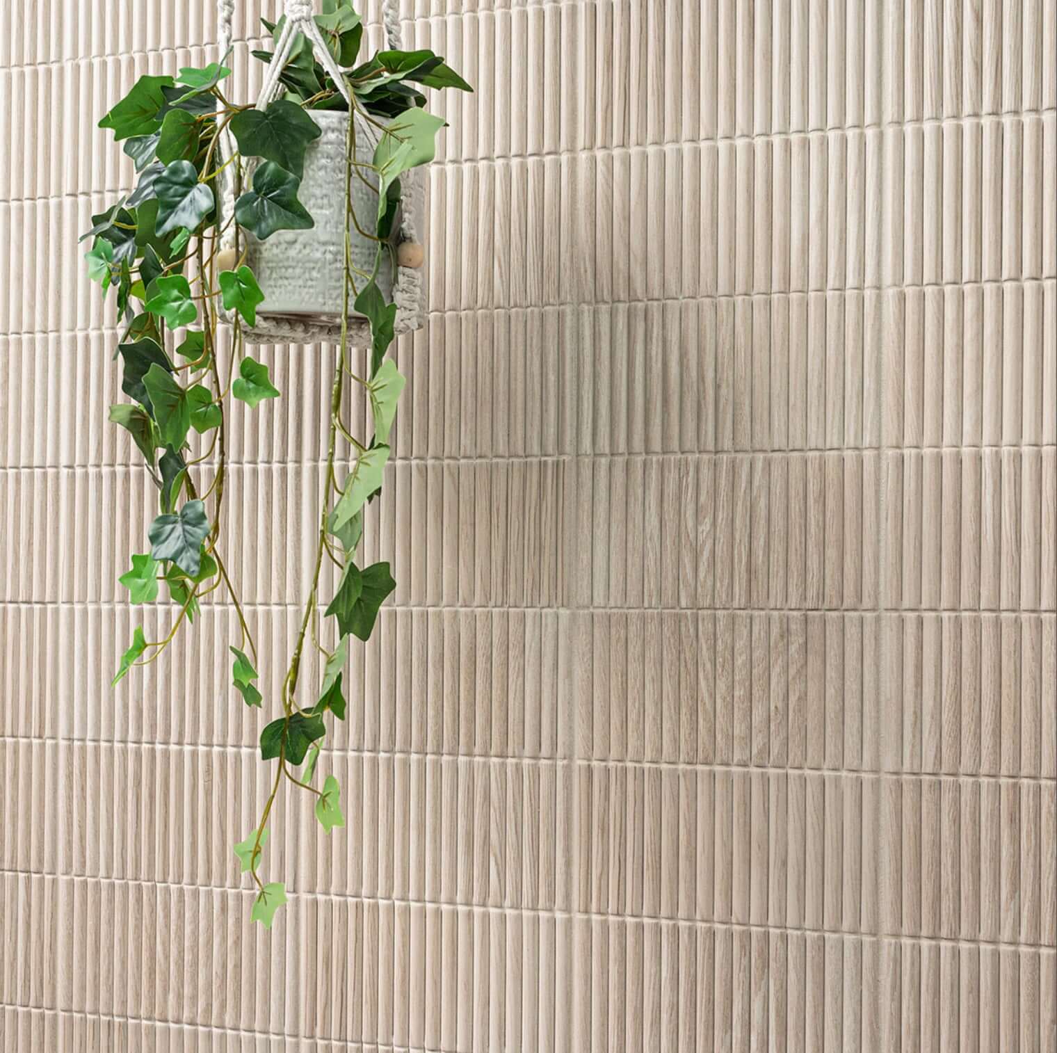 Sinfonia Piano Abedul Porcelain Wall Tile 3D Fluted Design - Hey Tiles