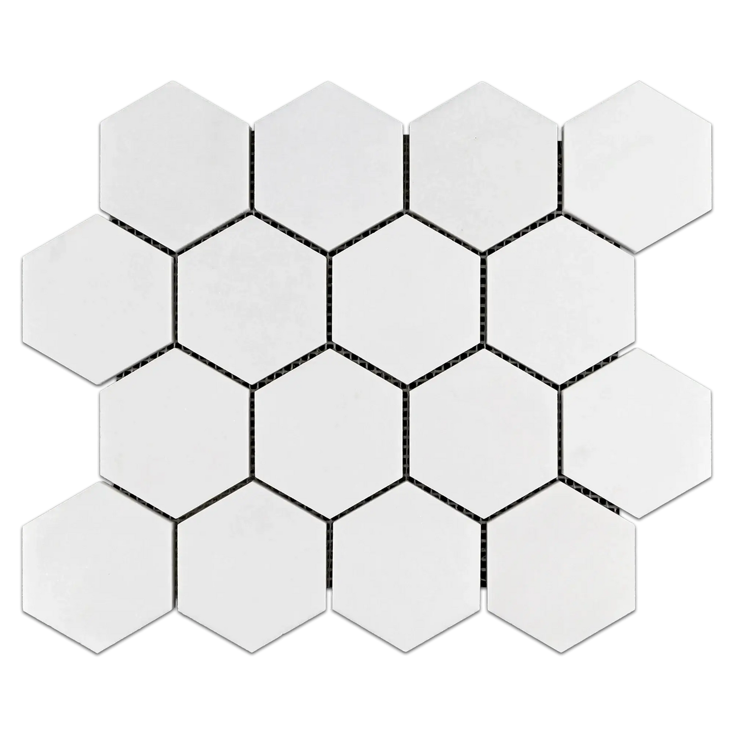 Thassos White Marble 3" Hexagon Mosaic Tile - Hey Tiles