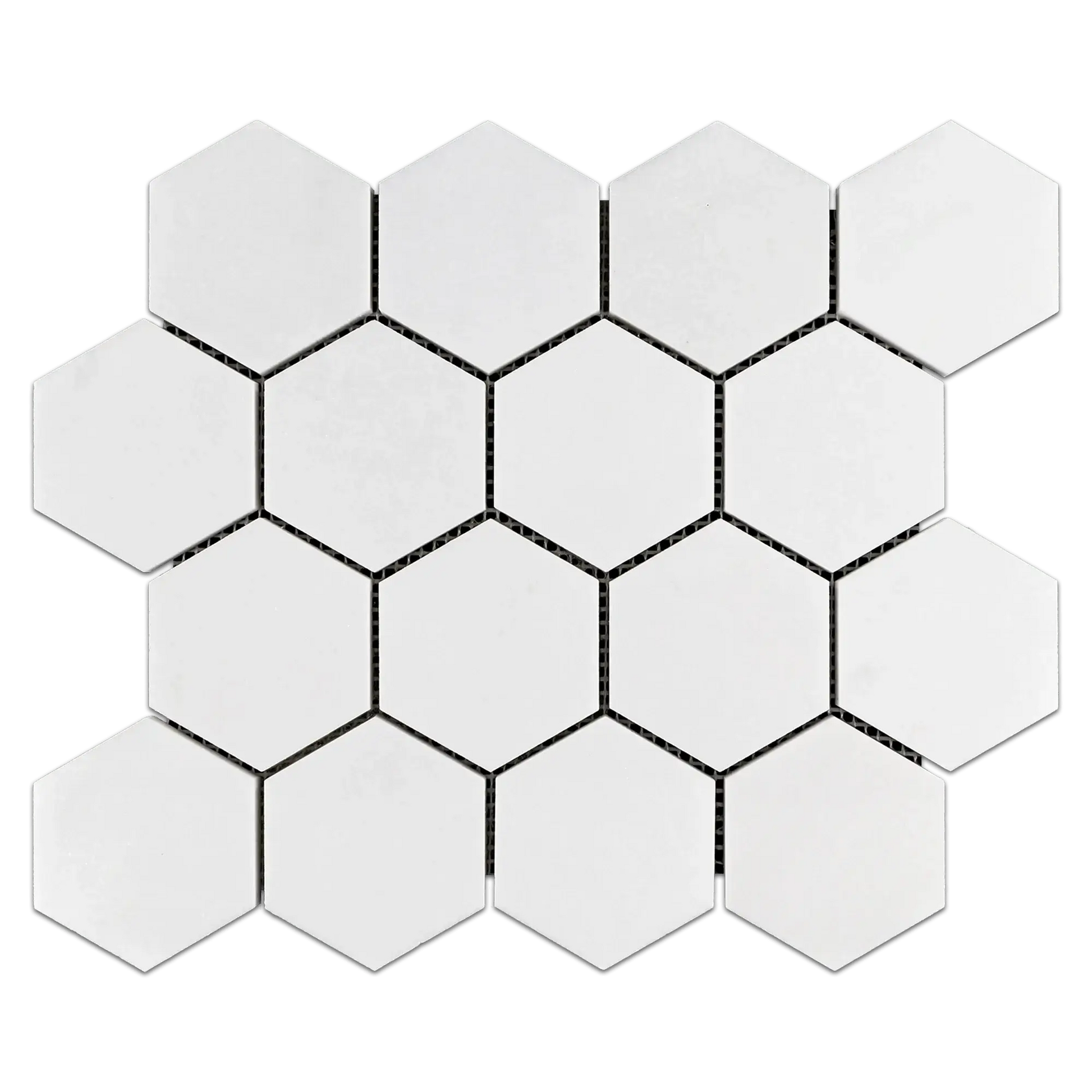 Thassos White Marble 3" Hexagon Mosaic Tile - Hey Tiles