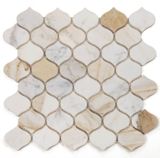 Water Drop Calacatta Gold Honed 11 x 11 - Hey Tiles