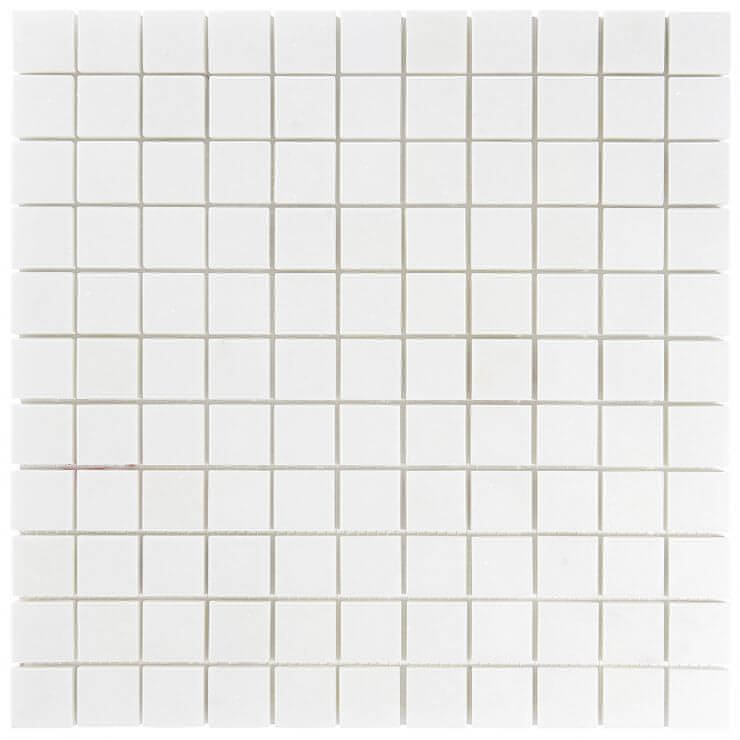 1x1 Thassos White Marble Mosaic Tile - Hey Tiles