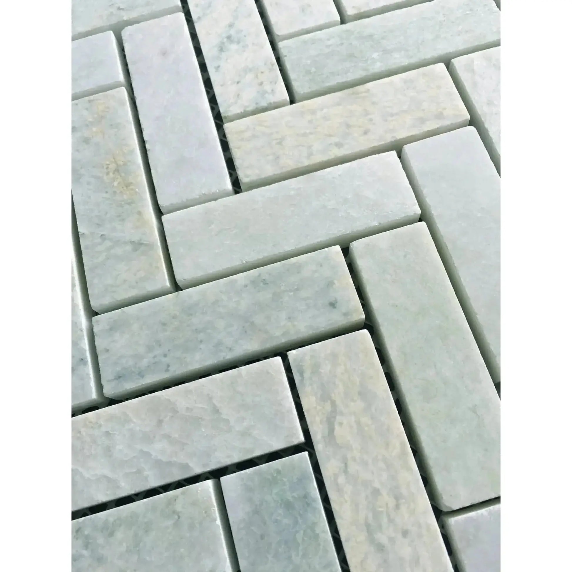 1x2 Icelandic Green Herringbone 11 x 12.5 - Hey Tiles