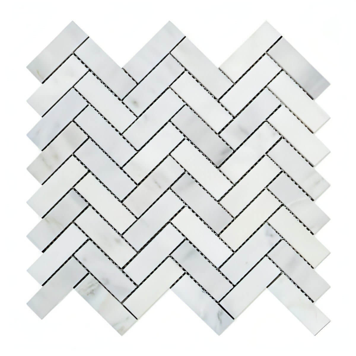 1x3 Oriental White Herringbone Mosaic Tile - Hey Tiles