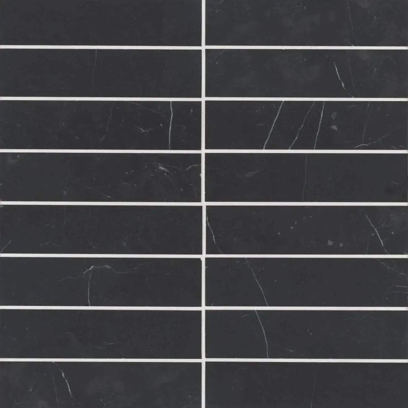 2" x 8" Nero Marquina Marble - Hey Tiles