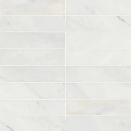 2" x 8" Oriental White Marble Tile - Hey Tiles