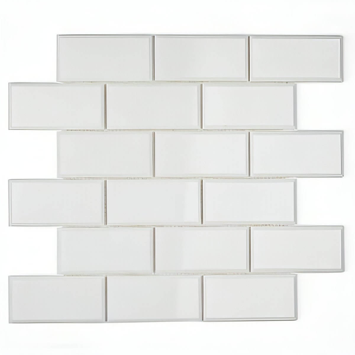 2x4 Thassos White Marble Beveled Brick Mosaic Tile - Hey Tiles