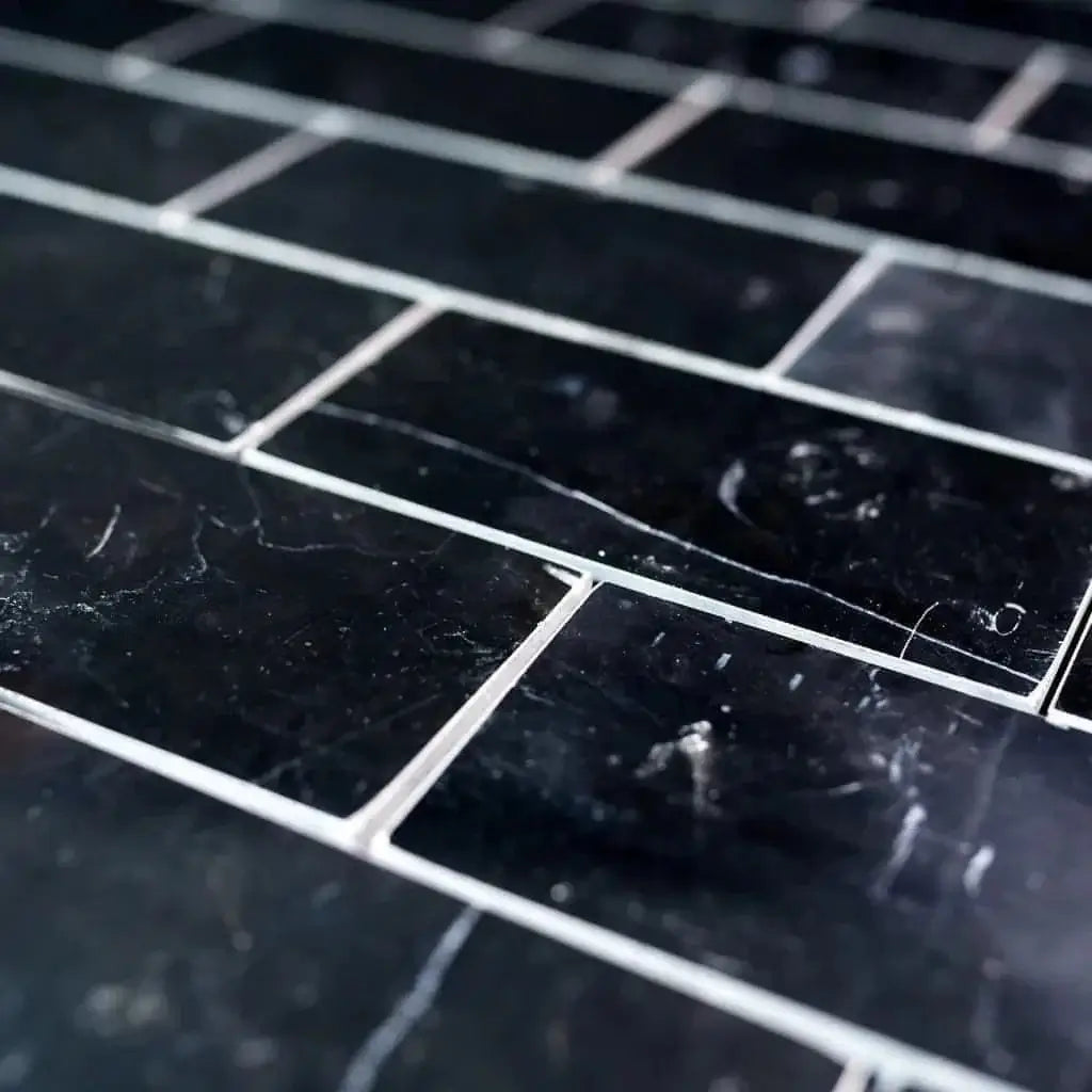 3x6 Nero Marquina Subway Marble - Hey Tiles