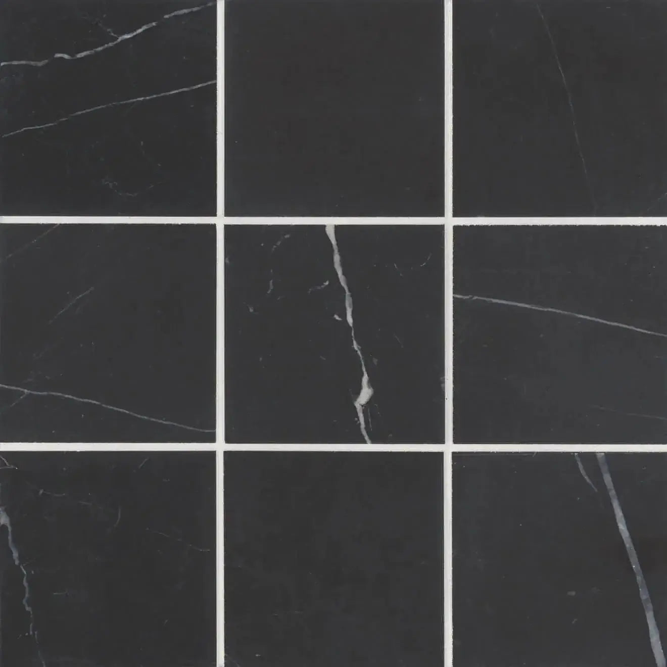 4" x 4" Nero Marquina Honed Marble - Hey Tiles
