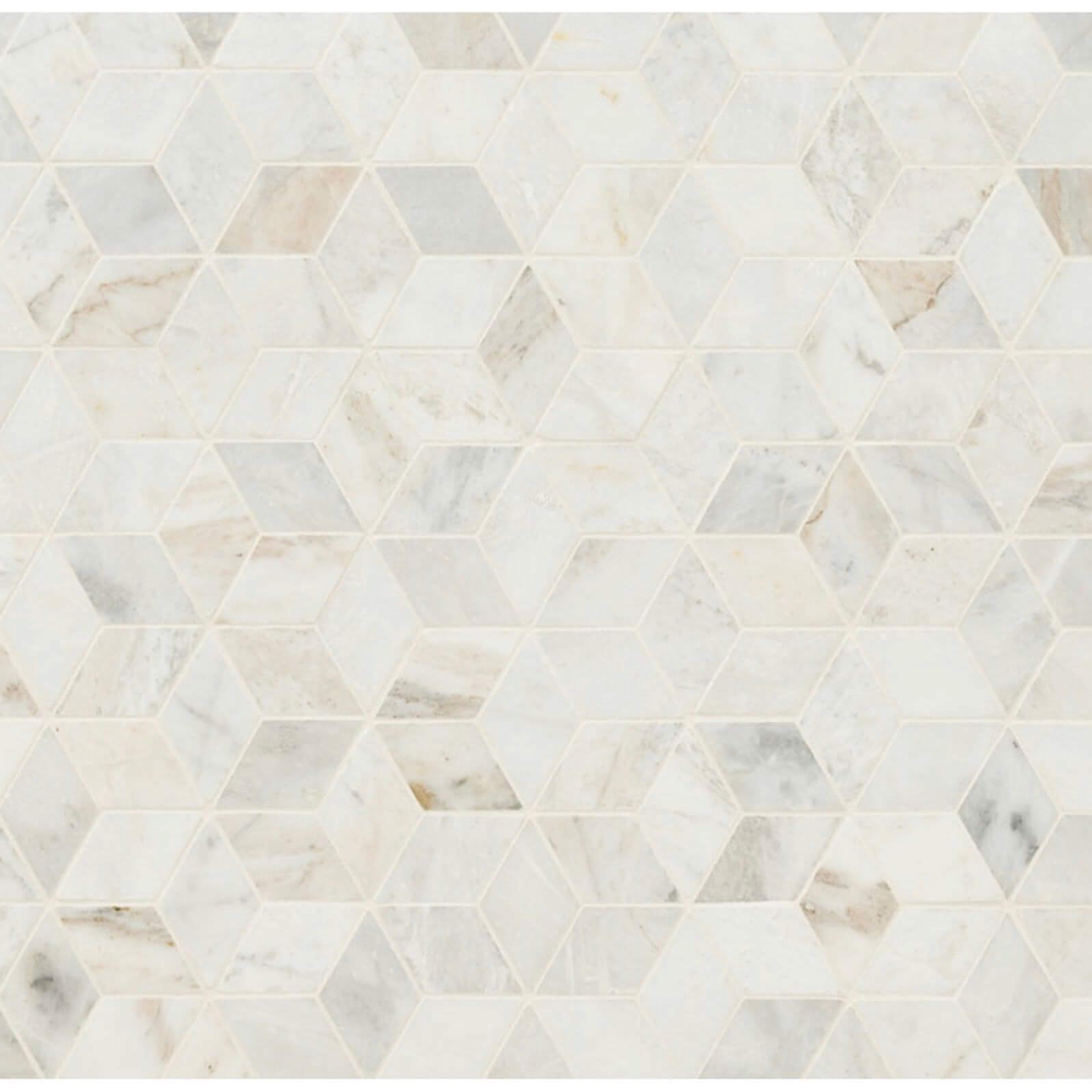 Arabescato Venato Calacatta White Cube Honed Mosaic Tile - Hey Tiles