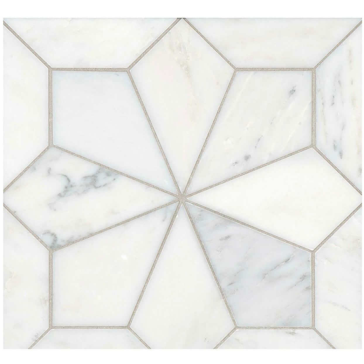 Blomma Honed Marble Mosaic Tile in Bianco - Hey Tiles