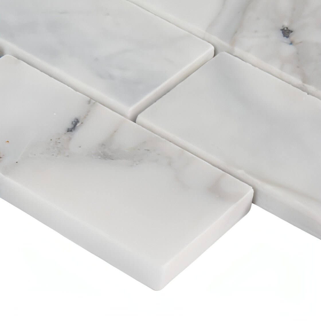Calacatta Cressa 2X4 Honed Marble Mosaic - Hey Tiles