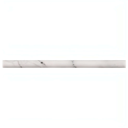 Calacatta Cressa Pencil Molding 3/4 x 12 Quarter Round Honed - Hey Tiles