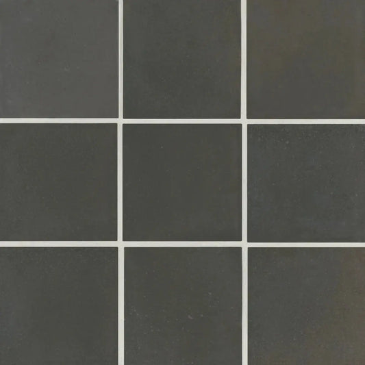 Celine 4" x 4" Porcelain Floor & Wall Tile in Black - Hey Tiles
