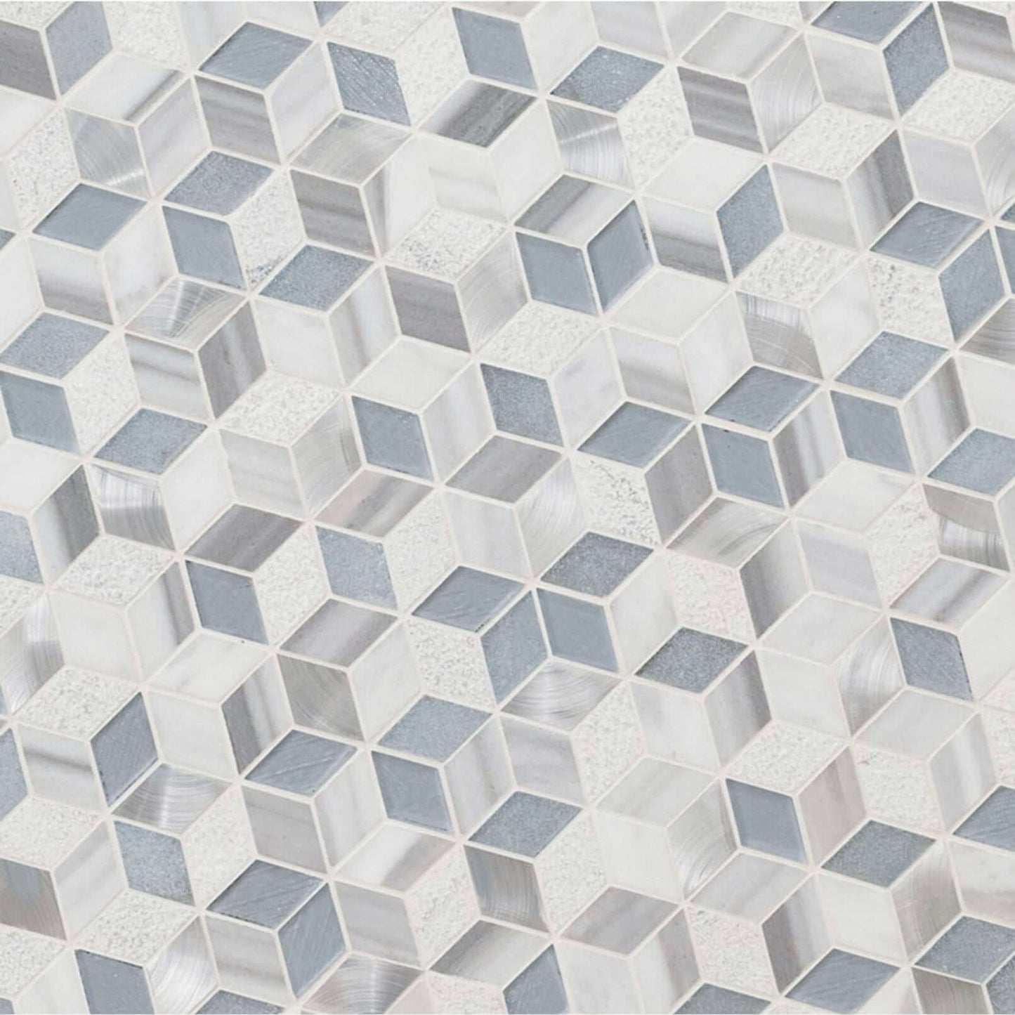 Harlow Cube Pattern Mosaic Tile - Hey Tiles