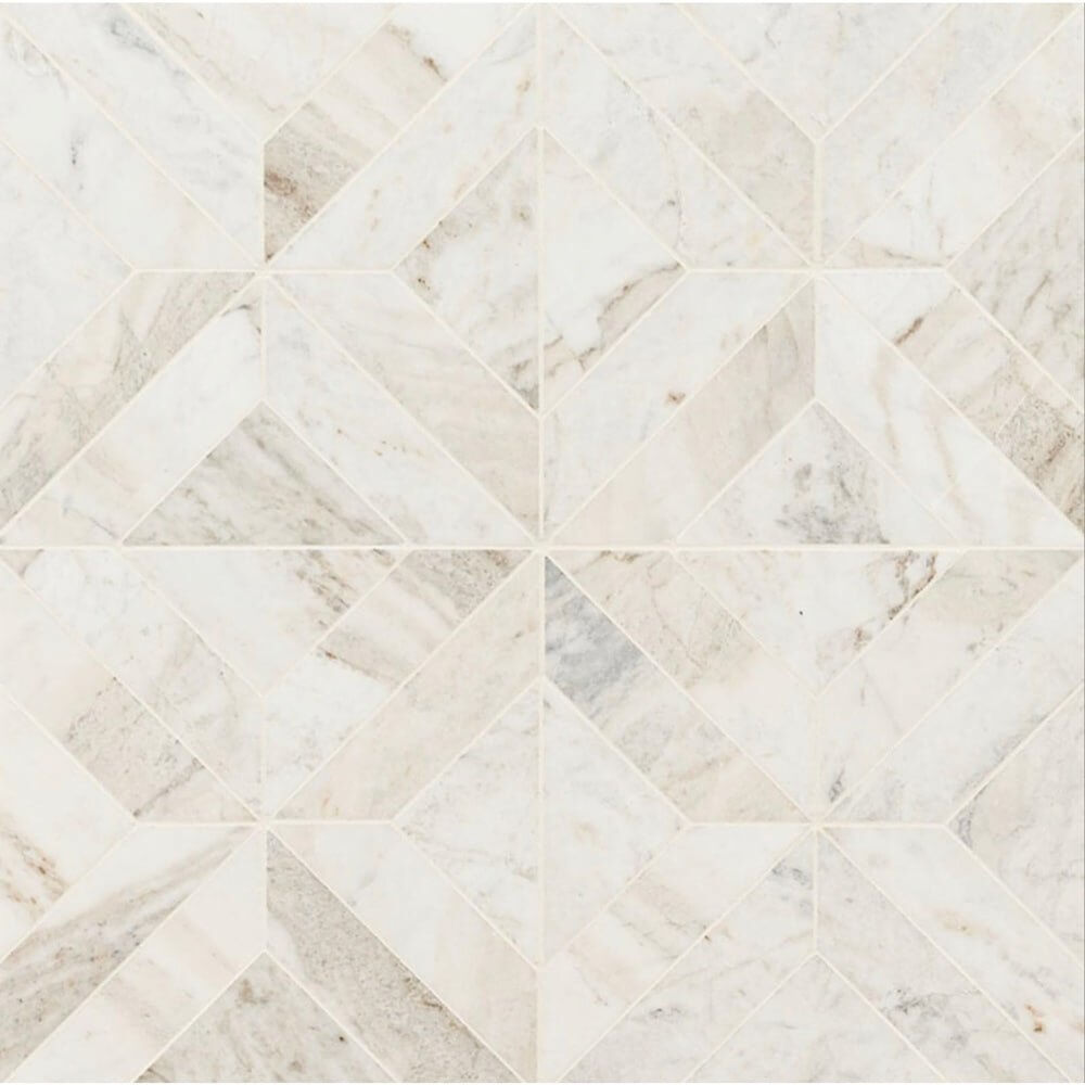 MSI 12x12 Arabescato Venato White Argyle Honed - Hey Tiles