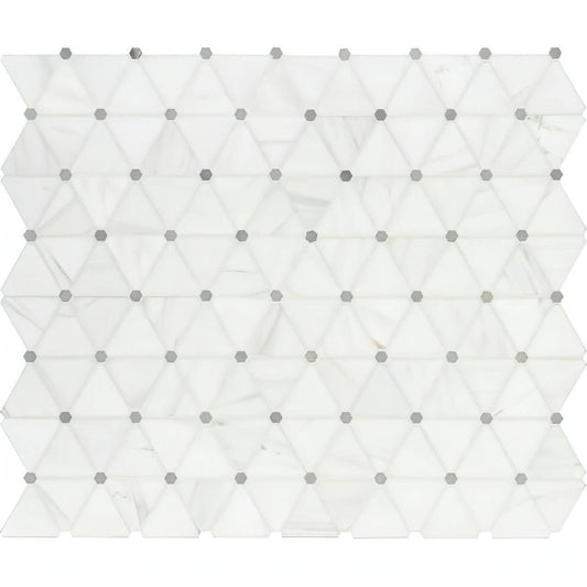 MSI 13.9x12 Bianco Dolomite Pinwheel Polished Marble Mosaic Tile - Hey Tiles