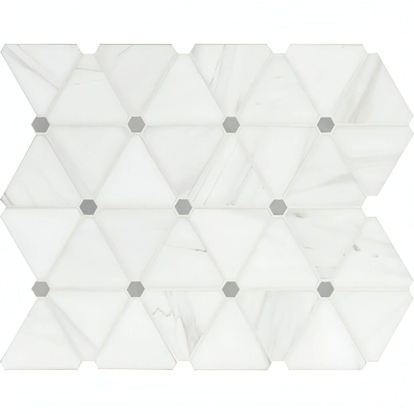 MSI 13.9x12 Bianco Dolomite Pinwheel Polished Marble Mosaic Tile - Hey Tiles