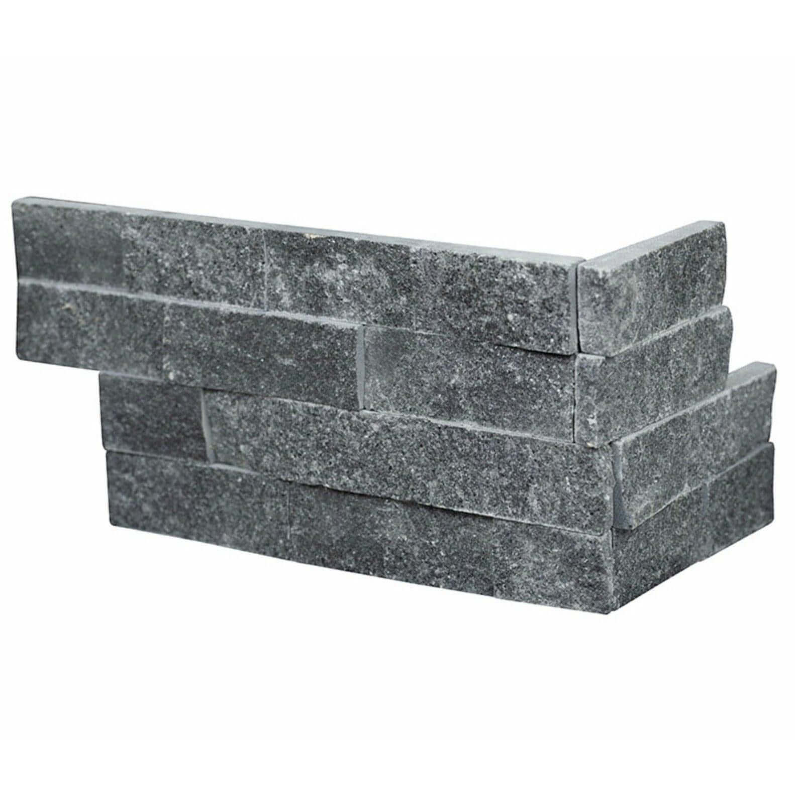 MSI 6X18 Cosmic Black Stacked Stone Corner Piece - Hey Tiles