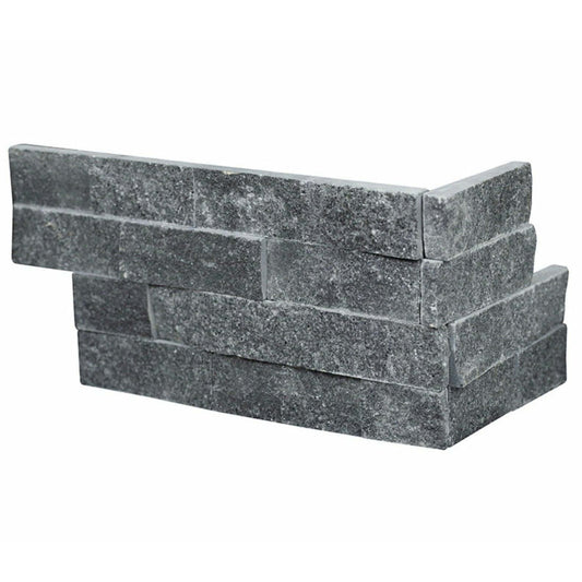 MSI 6X18 Cosmic Black Stacked Stone Corner Piece - Hey Tiles