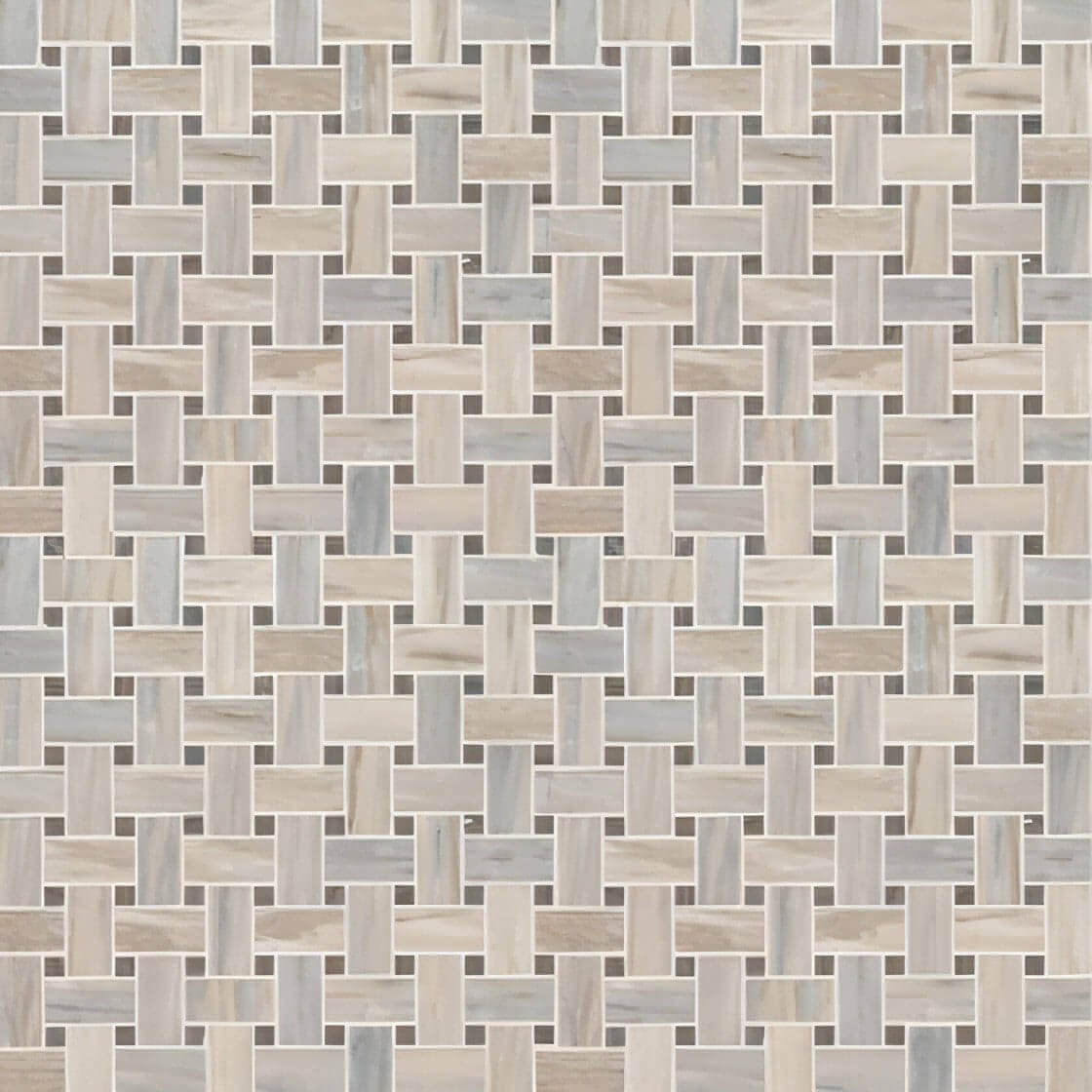 MSI Angora 12x12 Polished Basketweave Mosaic Tile - Hey Tiles