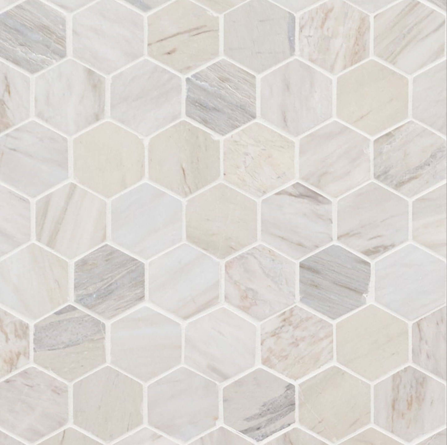MSI Angora Polished 2" Hexagon Mosaic Tile - Hey Tiles