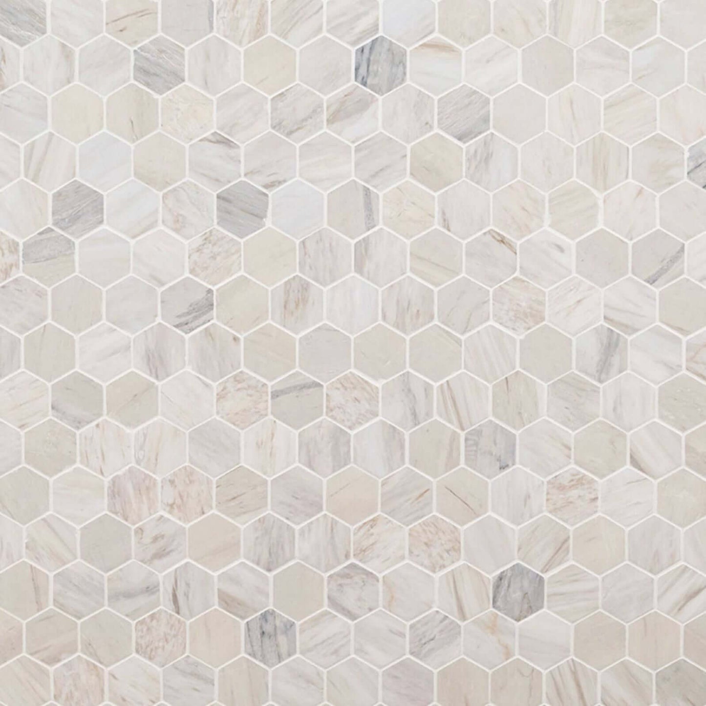 MSI Angora Polished 2" Hexagon Mosaic Tile - Hey Tiles