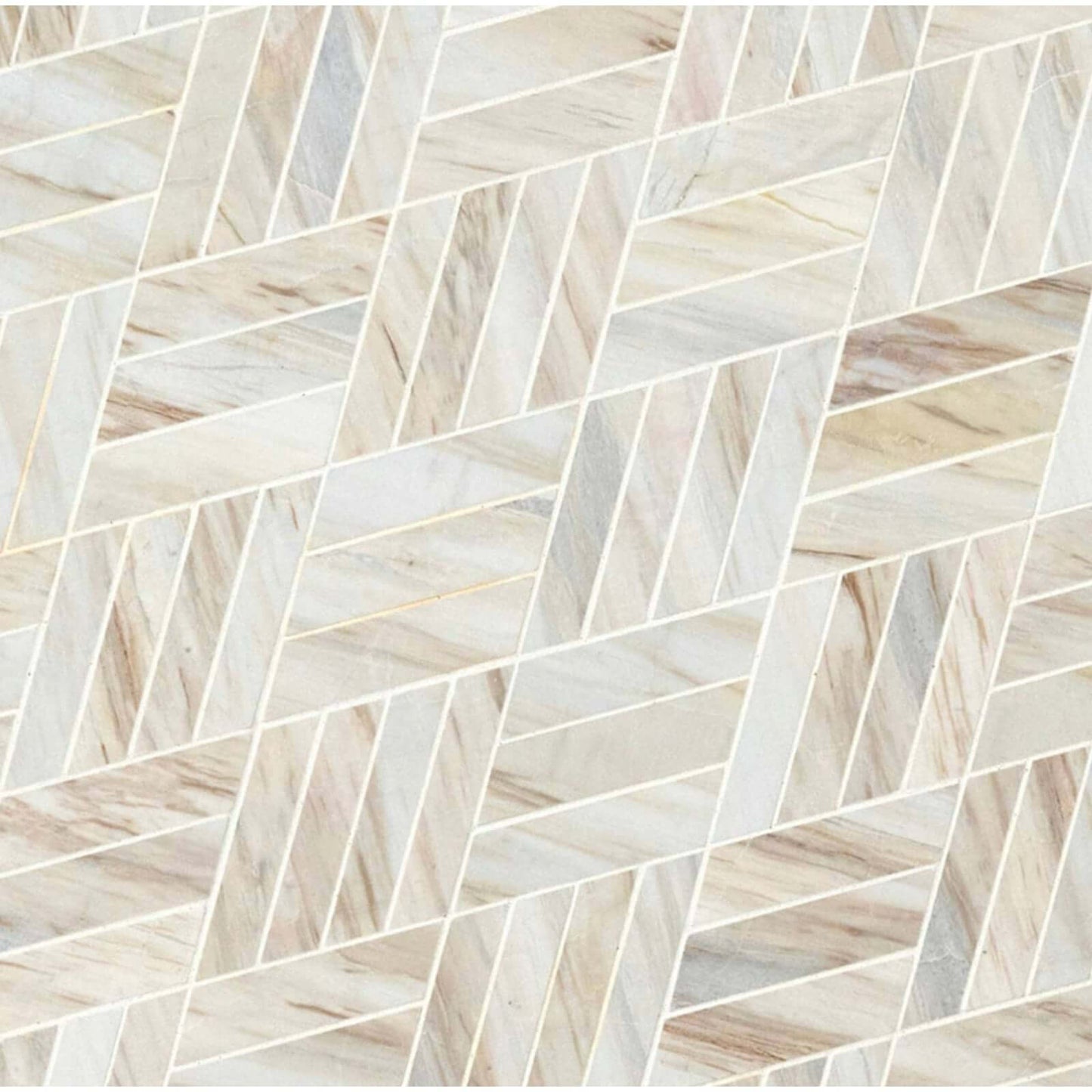 MSI Angora Rhombus 12.45 in.x10.83 in.x10 mm Polished Marble Mosaic - Hey Tiles