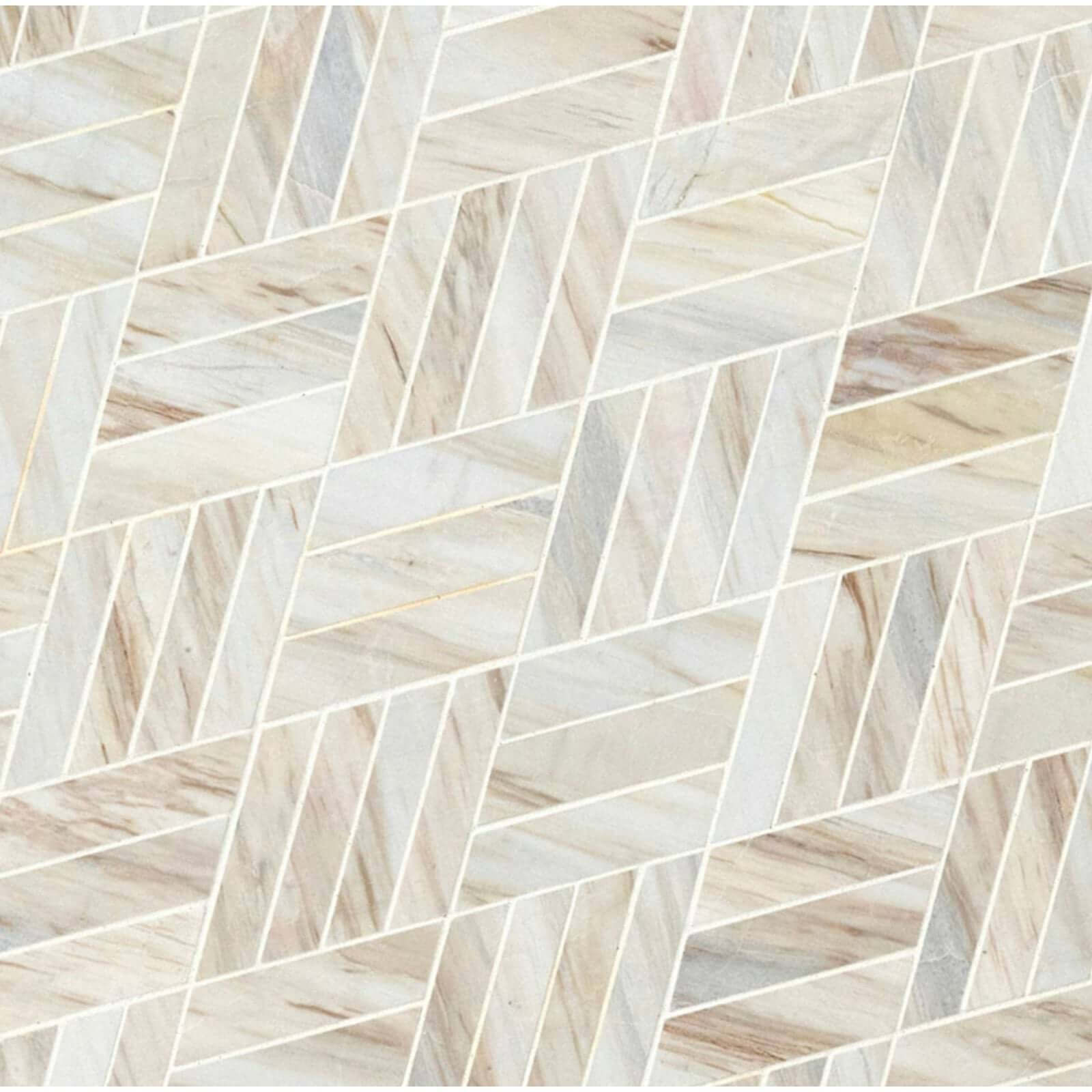MSI Angora Rhombus 12.45 in.x10.83 in.x10 mm Polished Marble Mosaic - Hey Tiles