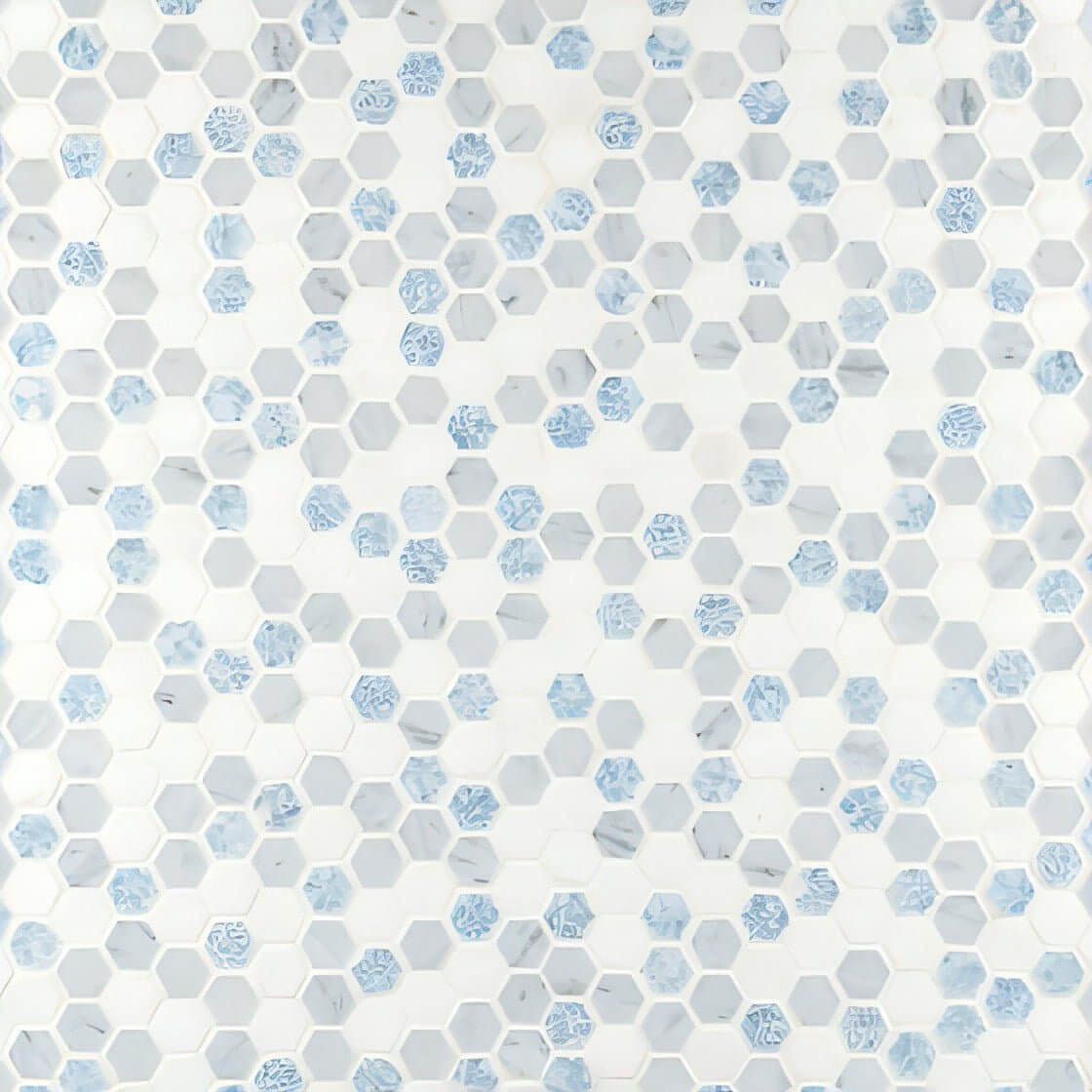 MSI Azula Hexagon 11.81x11.61 x10 mm Polished Marble Mosaic Tile - Hey Tiles