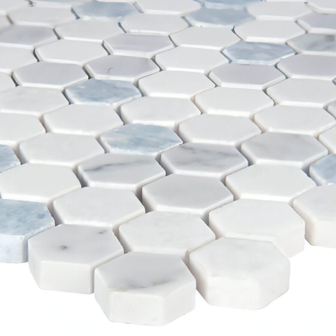 MSI Azula Hexagon 11.81x11.61 x10 mm Polished Marble Mosaic Tile - Hey Tiles