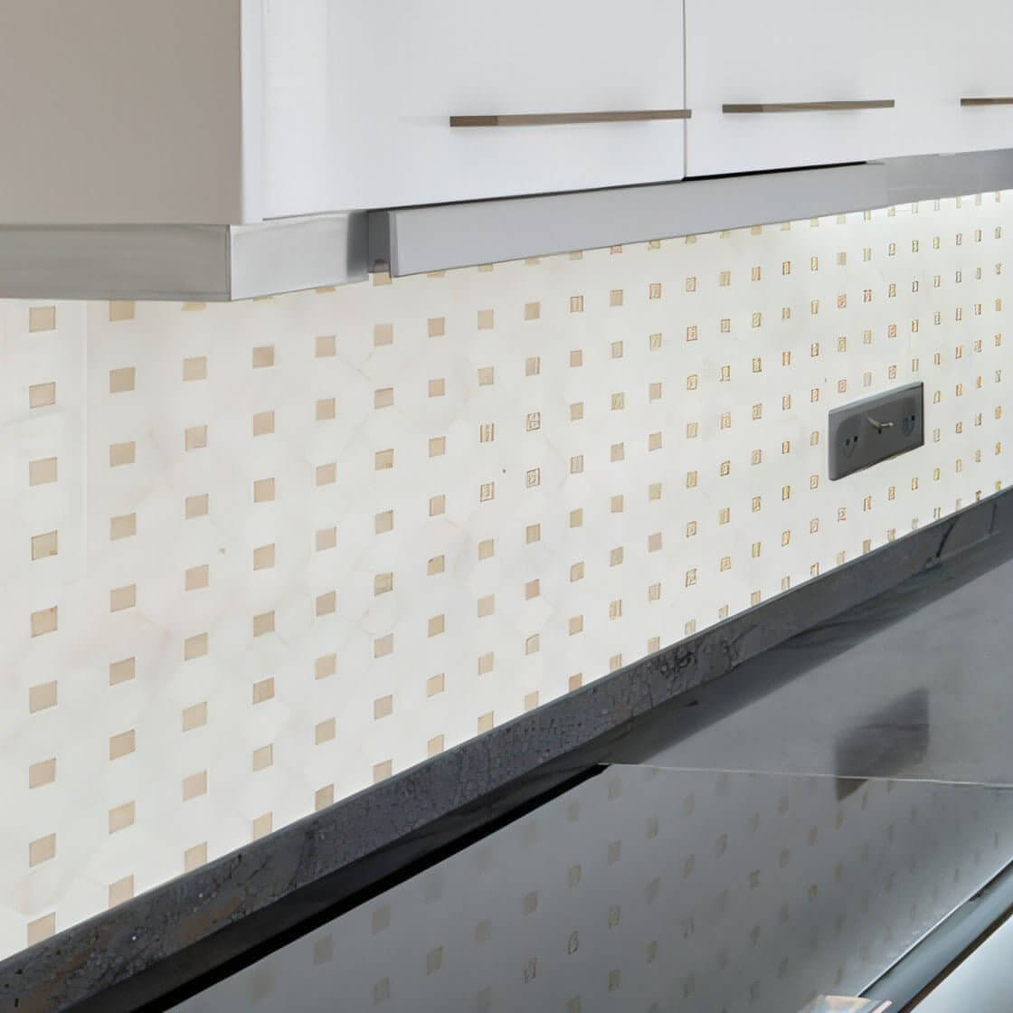 MSI Bianco Dolomite Crema Dotty Polished Marble Mosaic - Hey Tiles