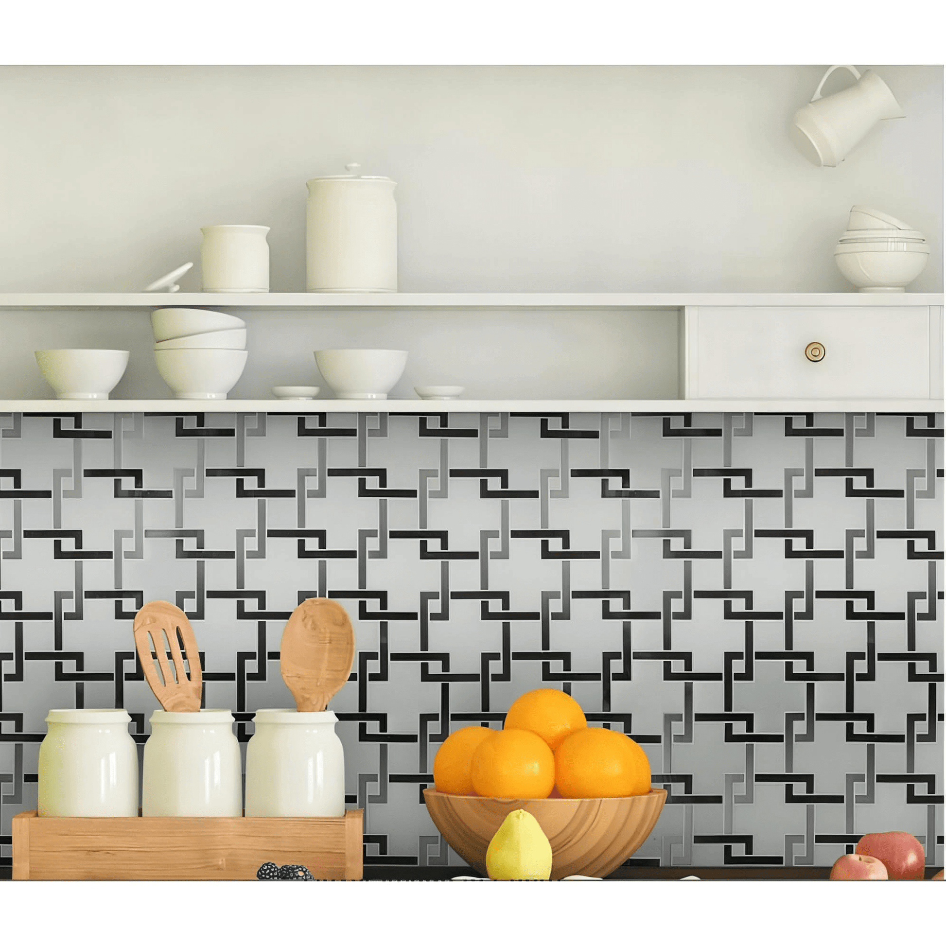 MSI Blanco Lynx 10.47 in. x 10.4 in. x 8mm Polished Stone and Metal Mosaic Tile - Hey Tiles
