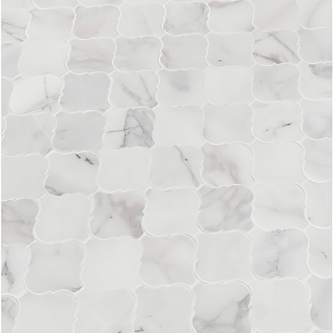 MSI Calacatta Cressa Arabesque Honed Mosaic Tile - Hey Tiles