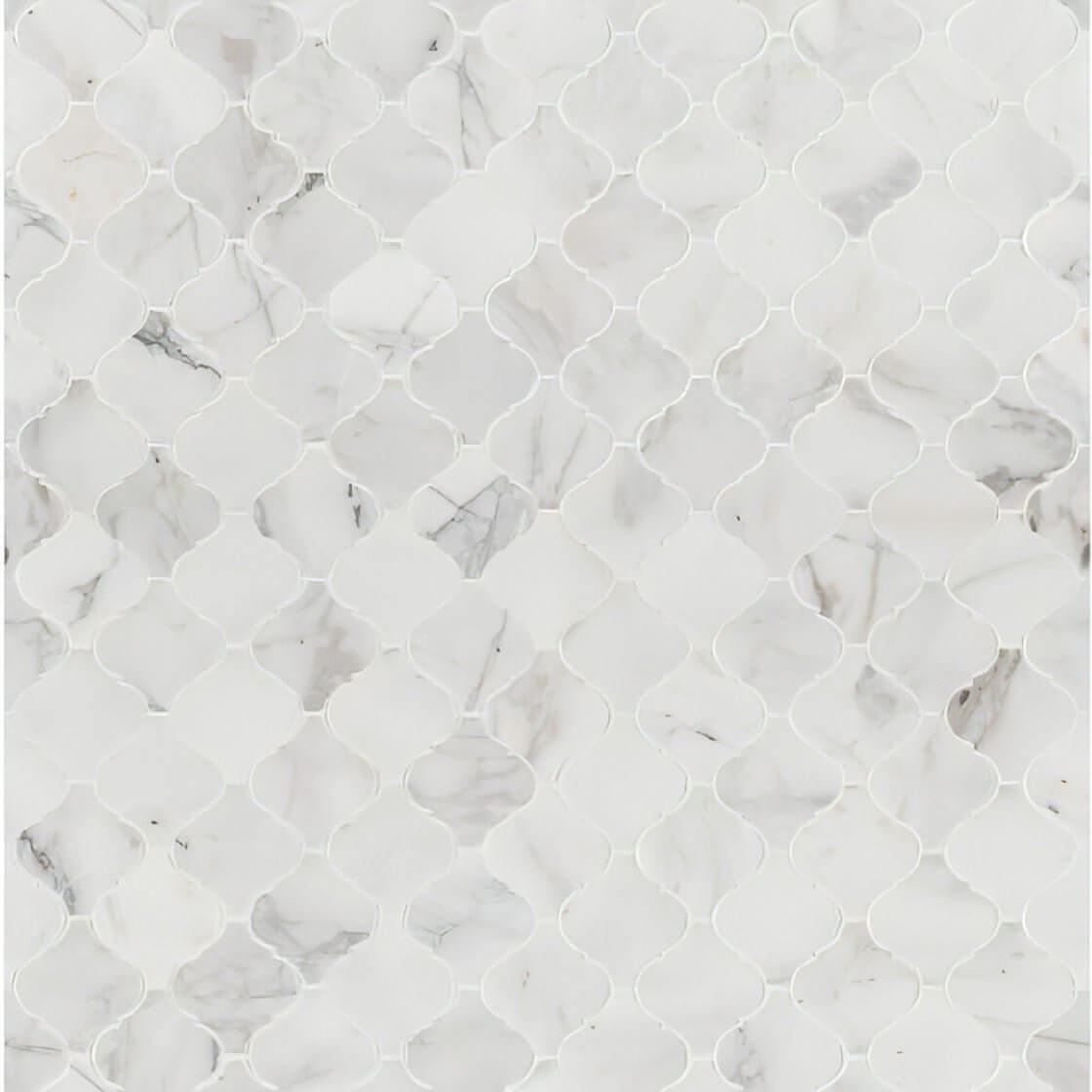 MSI Calacatta Cressa Arabesque Honed Mosaic Tile - Hey Tiles