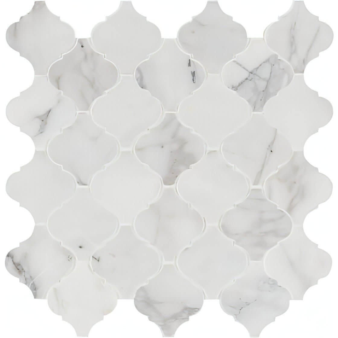 MSI Calacatta Cressa Arabesque Honed Mosaic Tile - Hey Tiles