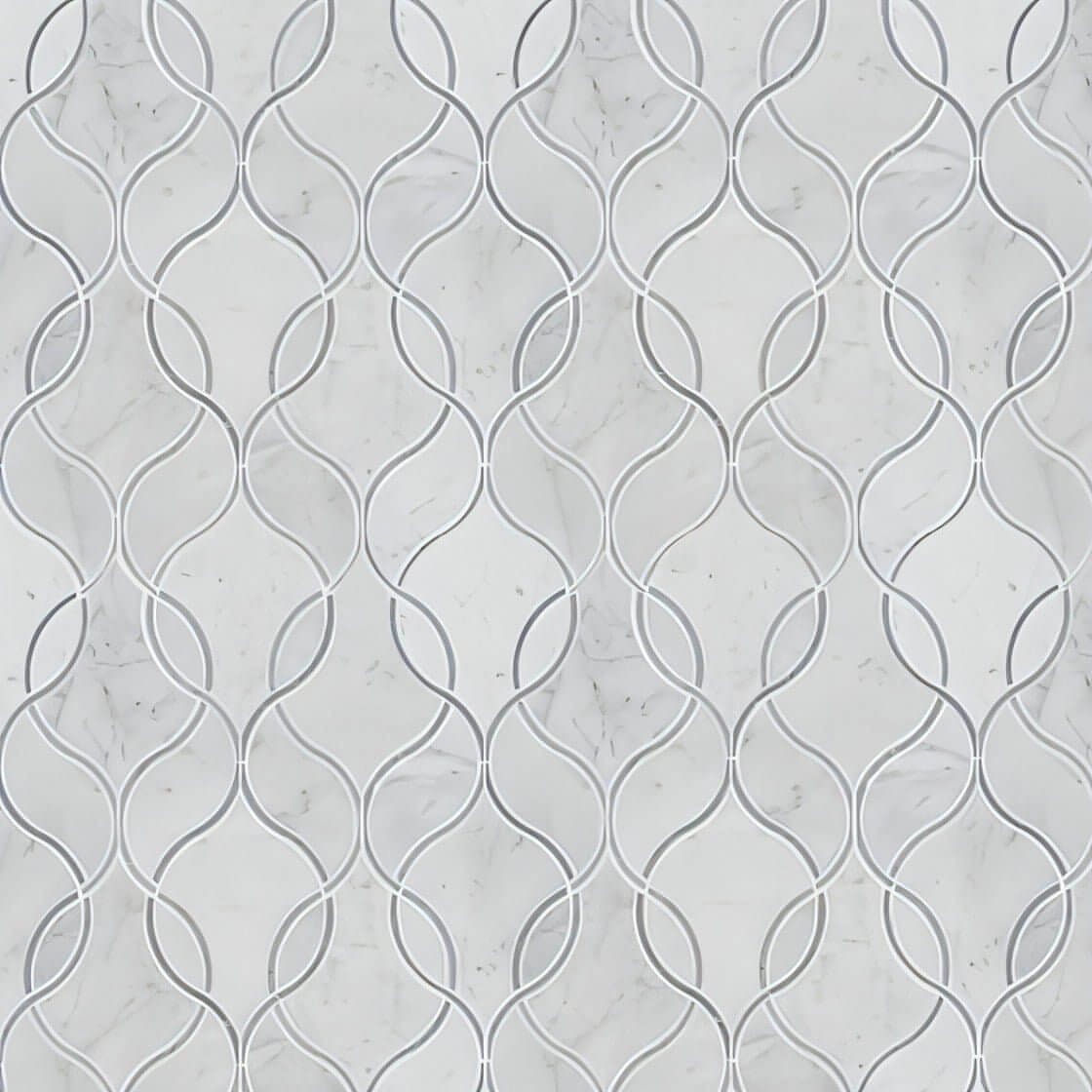 MSI Carrara White Ellipsis 8.66 in. x 11.63 in. x 10mm Polished - Hey Tiles