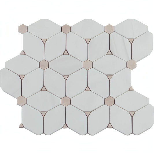 MSI Cecily Pattern Polished Marble Mosaic Tile 10.83" x 12.6" - Hey Tiles