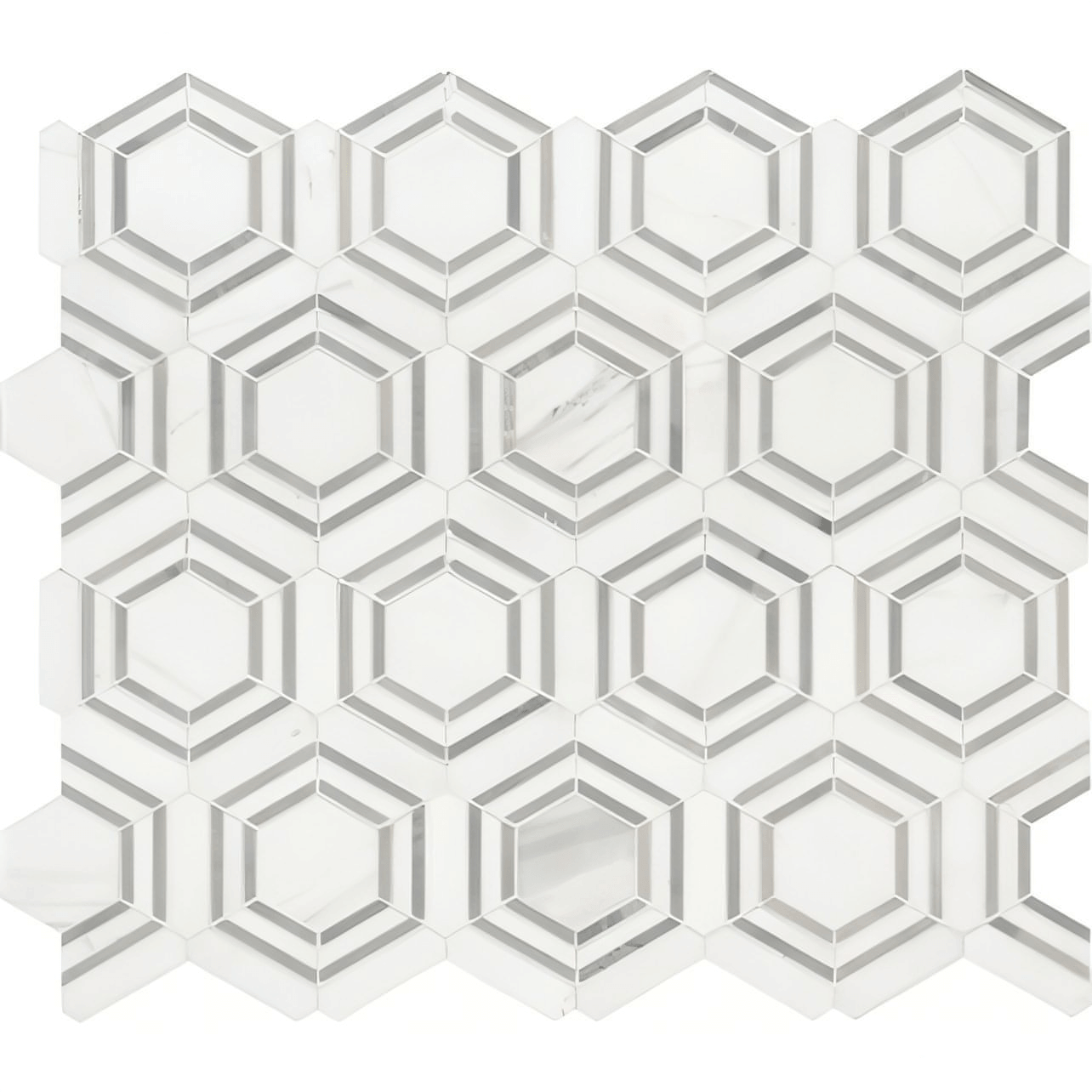 MSI Georoma Grigio Polished Marble Mosaic Tile - Hey Tiles