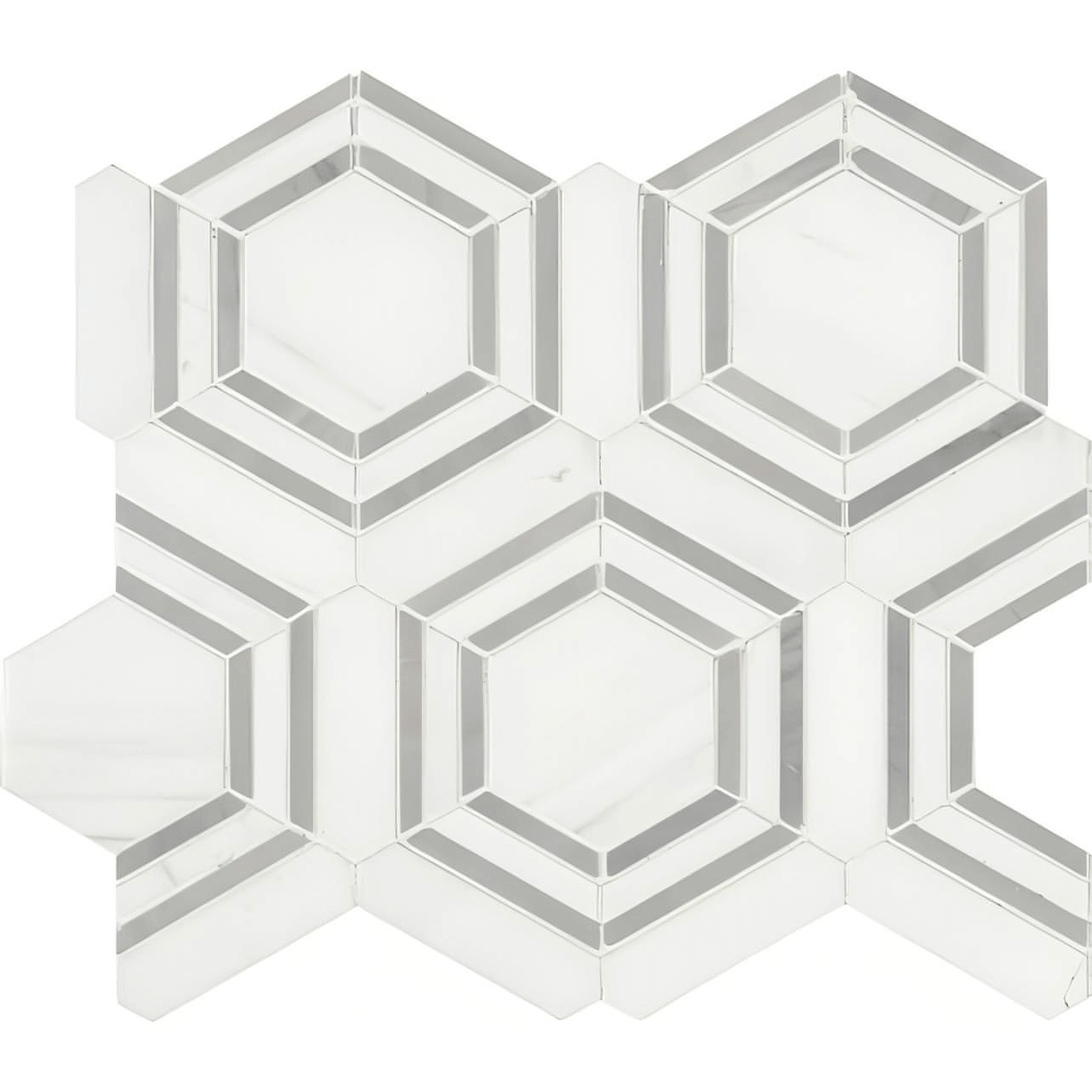 MSI Georoma Grigio Polished Marble Mosaic Tile - Hey Tiles