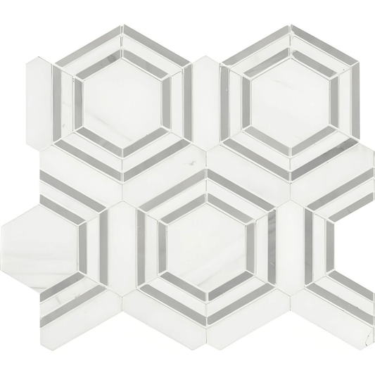 MSI Georoma Grigio Polished Marble Mosaic Tile - Hey Tiles