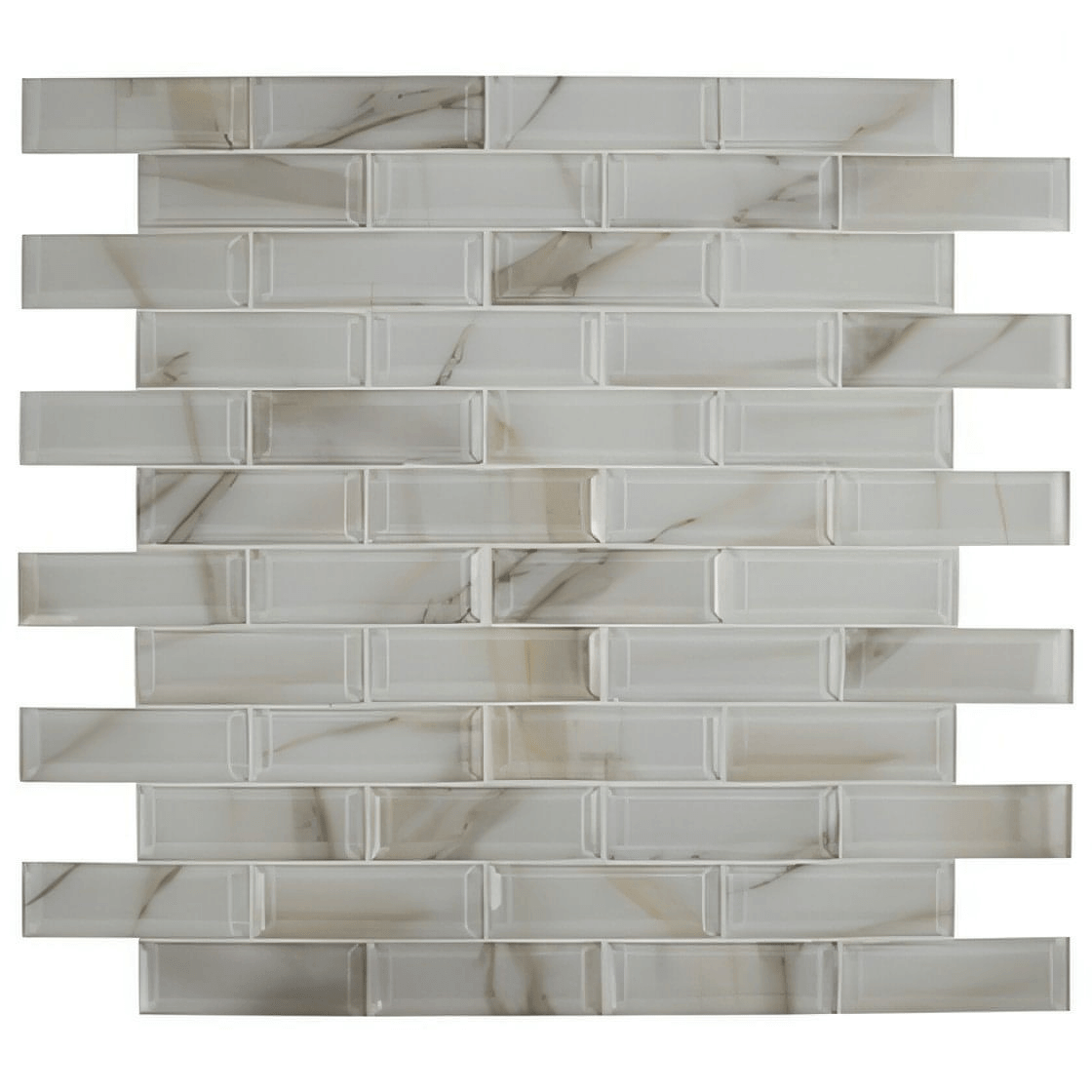 MSI Ivory Amber Beveled Glass Subway Tile - Hey Tiles