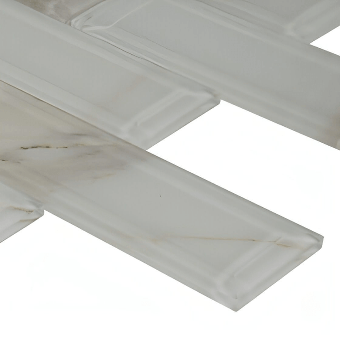 MSI Ivory Amber Beveled Glass Subway Tile - Hey Tiles